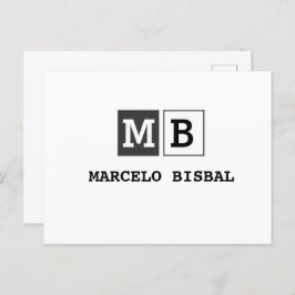 Modern Minimal Typography White Paper Square Postkarte