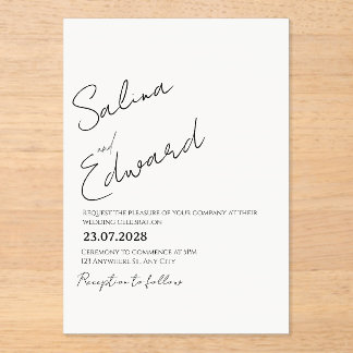 Modern Minimal Wedding Invitation Acryleinladungen