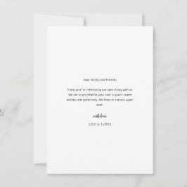 Modern Minimal Wedding Thank You Card with Photo Dankeskarte
