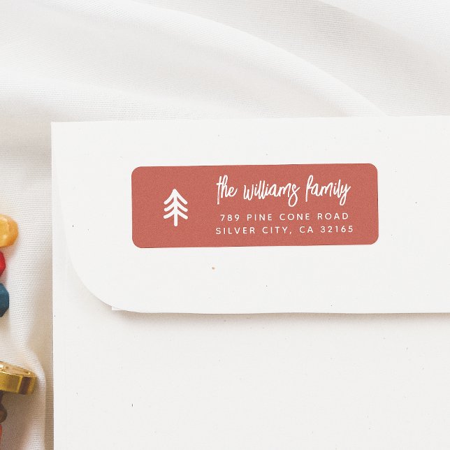 Modern Minimal Weihnachtsbaum Familienname Rot (Von Creator hochgeladen)