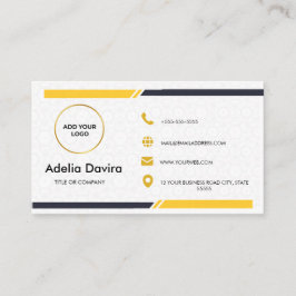 Modern Minimal White Gold Consultant Business Card Visitenkarte