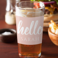 Modern minimale Pastel Pink Hallo und Sie nennen