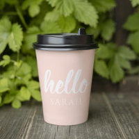 Modern minimale Pastel Pink Hallo und Sie nennen