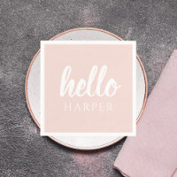 Modern minimale Pastel Pink Hallo und Sie nennen