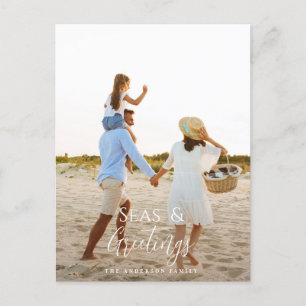 Modern minimale Weihnachtskarte am Foto Feiertagspostkarte