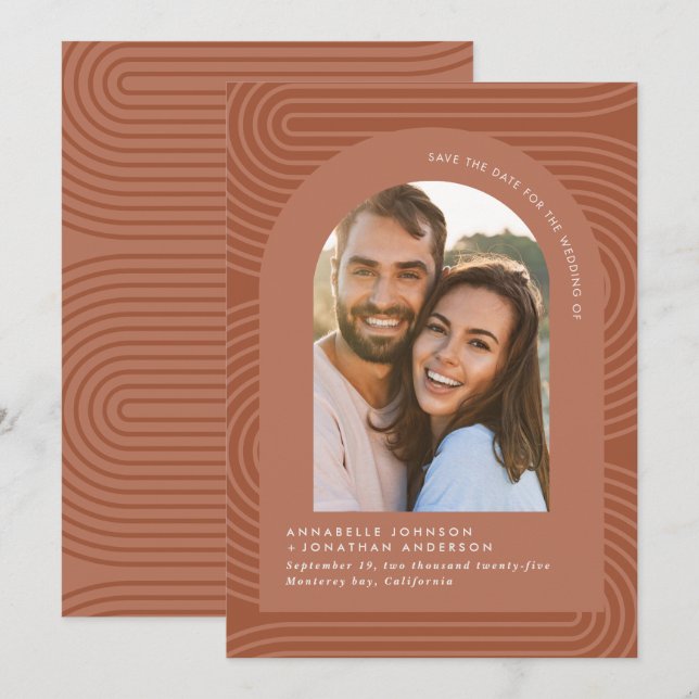 Modern minimaler bohemischer Rost Terrakotta geome (Vorne/Hinten)