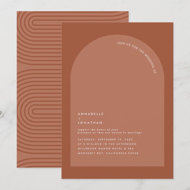 Modern minimaler bohemischer Rost Terrakotta geome (Vorne/Hinten)