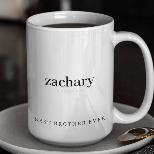 Modern minimaler Bruder jemals personalisierter Zw Zweifarbige Tasse
