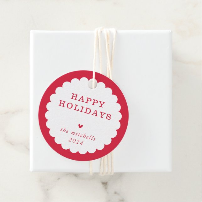 MODERN Minimaler festlicher Platz Jakobswein Geschenkanhänger (Beispiel)