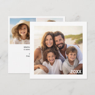 Modern, minimaler weißer Rand mit insgesamt 3 Foto Feiertagskarte