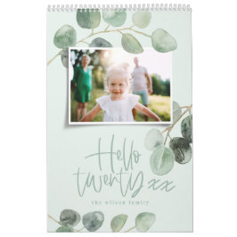 Modern minimales Eukalyptus-Foto-Skript Kalender