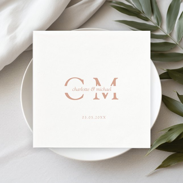 Modern minimales Monogramm Serviette (Von Creator hochgeladen)