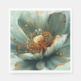 Modern Minimalis Emerald and White Wedding Napkins Serviette