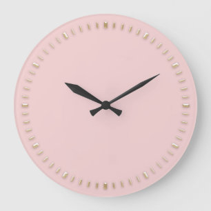 Modern Minimalism Pink Rose Blush Abstract Große Wanduhr