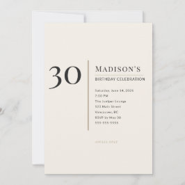 Modern Minimalist 30th Adult Birthday Celebration Einladung