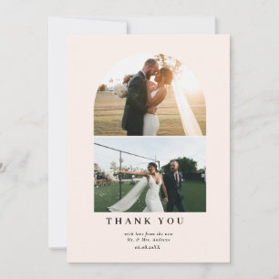 Modern Minimalist 3 Photo Thank You Dankeskarte