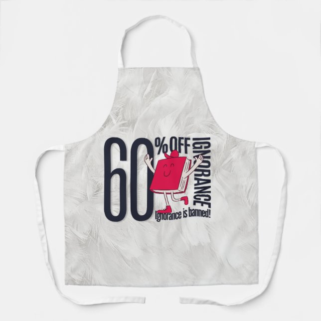Modern Minimalist 60 Percent Off Ignorance Typogra Schürze (Vorderseite)