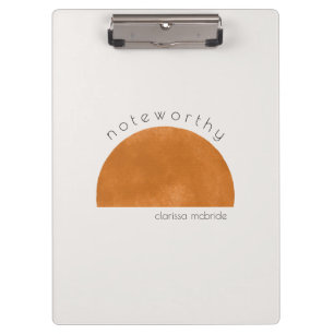 Modern minimalist abstrakt Sonne Personalisiert  Klemmbrett