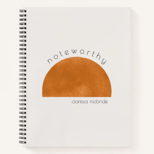 Modern minimalist abstrakt Sonne Personalisiert Notizbuch