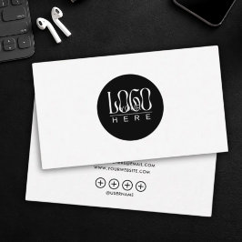 modern minimalist Add your custom logo white Visitenkarte