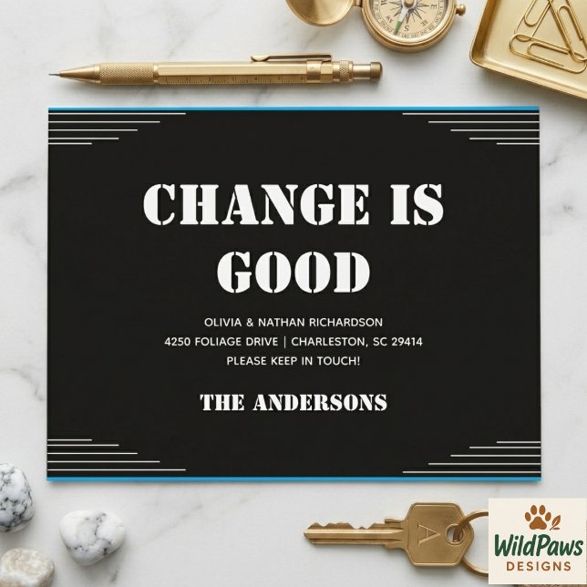 Modern Minimalist Address Change Moving  Postkarte (Modern Minimalist Address Change Moving Postcard
)