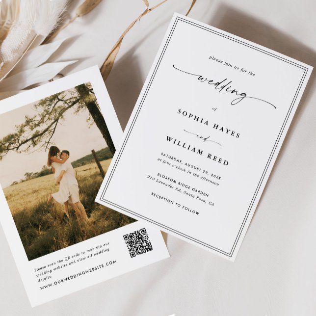 Modern Minimalist All In One QR Code Photo Wedding Einladung (Von Creator hochgeladen)