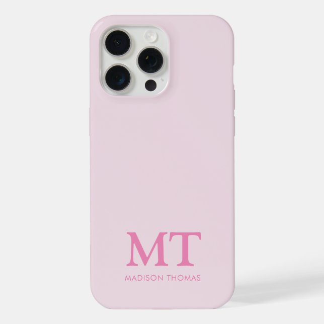 Modern minimalist Anfangsbuchstabe Monogramm iPhone Hülle (Rückseite)