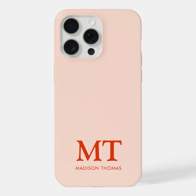 Modern minimalist Anfangsbuchstabe Monogramm iPhone Hülle (Rückseite)