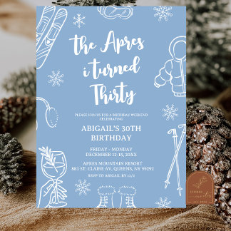 Modern Minimalist Apres Ski Birthday Weekend  Einladung