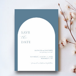 Modern Minimalist Arch Dusty Blue Wedding Save The Date
