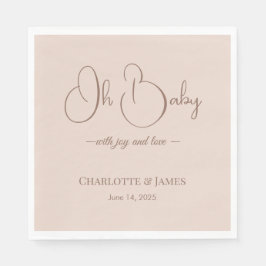 Modern Minimalist Baby Shower | Powder Blush Serviette