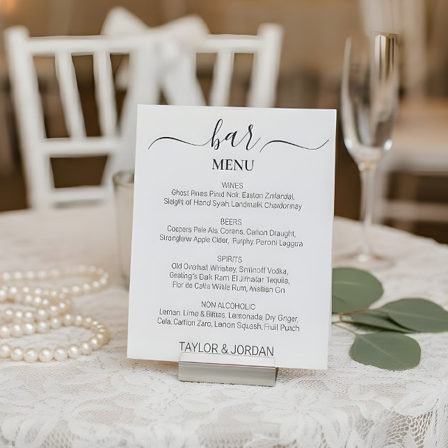 Modern Minimalist Bar Menu Elegant Sockelschild (Von Creator hochgeladen)