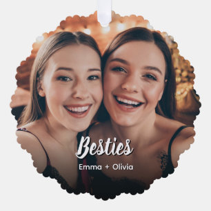Modern minimalist beste Freundinnen BFF Foto-Ornam Ornament Karte