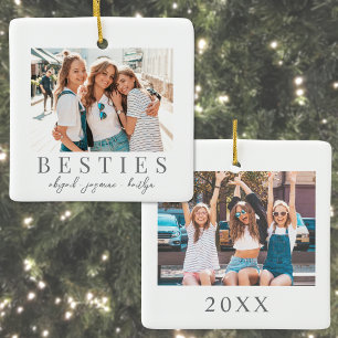 Modern minimalist BFF beste Freundin Foto Keramikornament