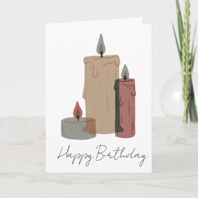 Modern Minimalist Birthday Greeting Karte (Vorderseite)
