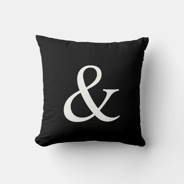 Modern Minimalist Black and White Ampersand  Kissen (Vorderseite)