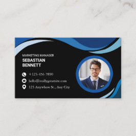 Modern Minimalist Black Custom  Visitenkarte