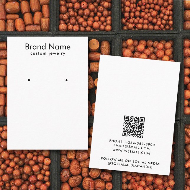 Modern Minimalist Black White Jewelry Display Card Visitenkarte (Modern Minimalist Black White Jewelry Display Card)