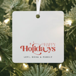 Modern Minimalist Black & White Sibling Christmas Ornament Aus Metall