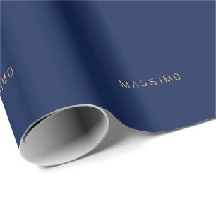 Modern minimalist blau gold professionell trendy geschenkpapier