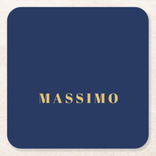 Modern minimalist Blau Gold Profi-Trend Rechteckiger Pappuntersetzer