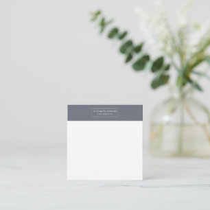 Modern minimalist blaues Leinen und Elfenbein Mitteilungskarte