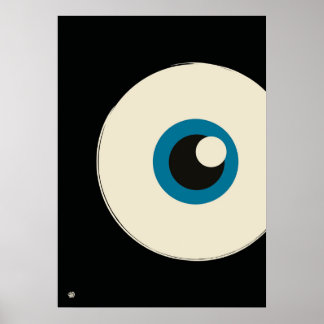 Modern Minimalist Blue Eye Abstract Art Poster