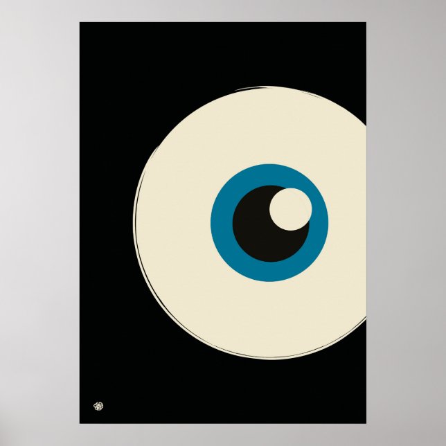 Modern Minimalist Blue Eye Abstract Art  Poster (Vorne)
