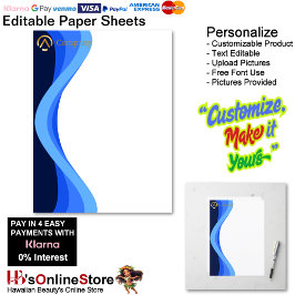 Modern Minimalist Blue White Business Paper Sheets
