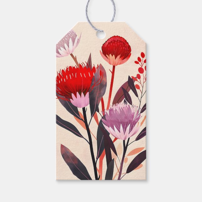 Modern minimalist Boho floral botanisch Geschenkanhänger (Vorderseite)
