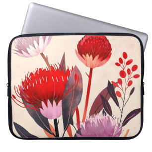 Modern minimalist Boho floral botanisch Laptopschutzhülle