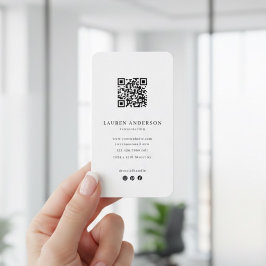 Modern Minimalist Business Card with QR Code  Visitenkarte