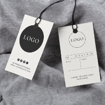 Modern Minimalist Business Clothing Label Hang Tag