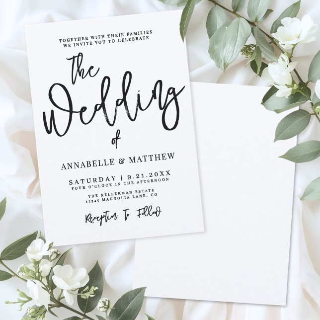 Modern Minimalist Calligraphy Casual Wedding Einladung (Modern Minimalist Calligraphy Casual Wedding Invitation)
